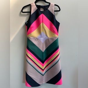 J. Crew vibrant geometric multi-color paneled dress (size 2)
